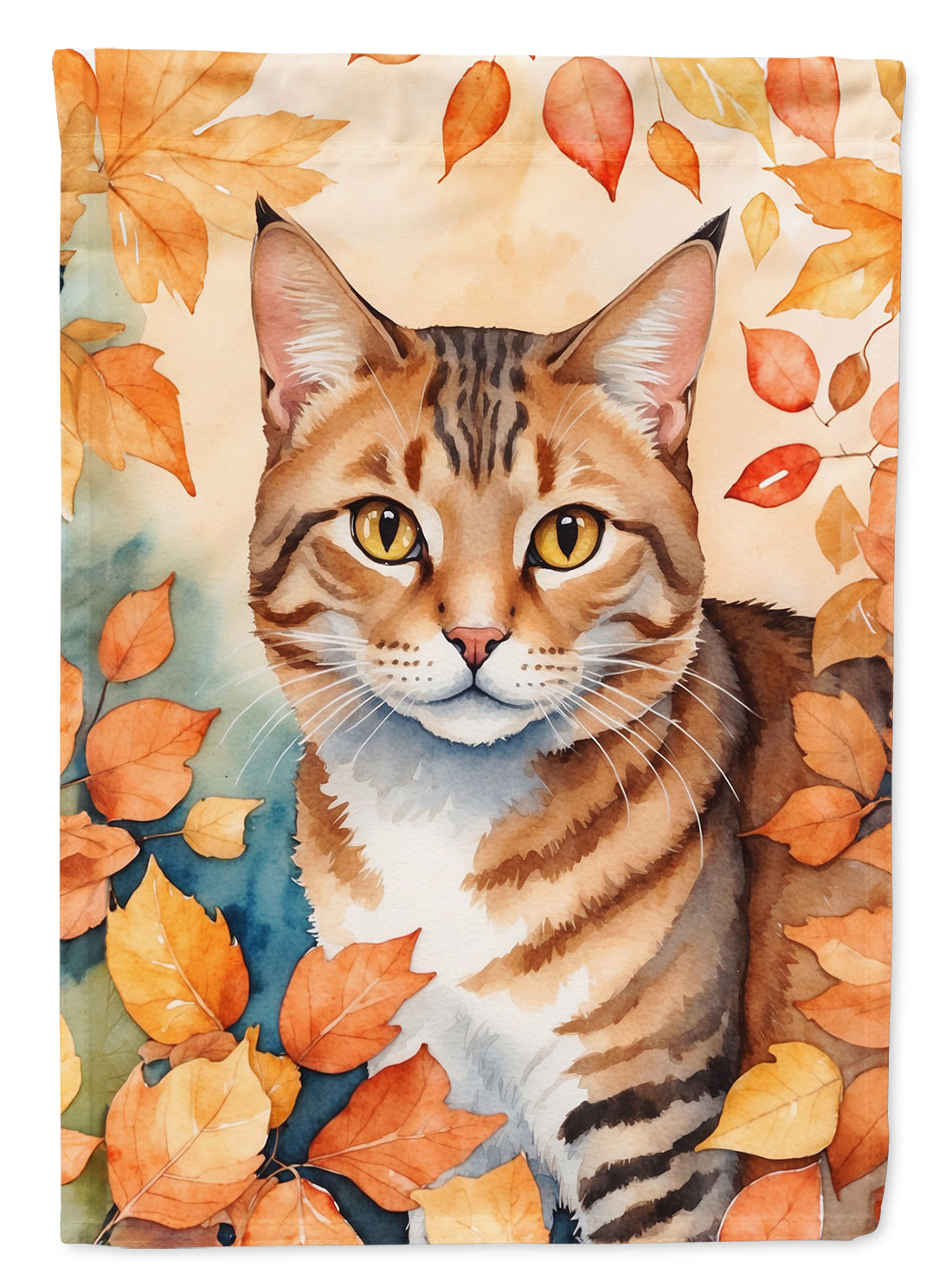 Buy this Aegean Cat in Fall Leaves House Flag
