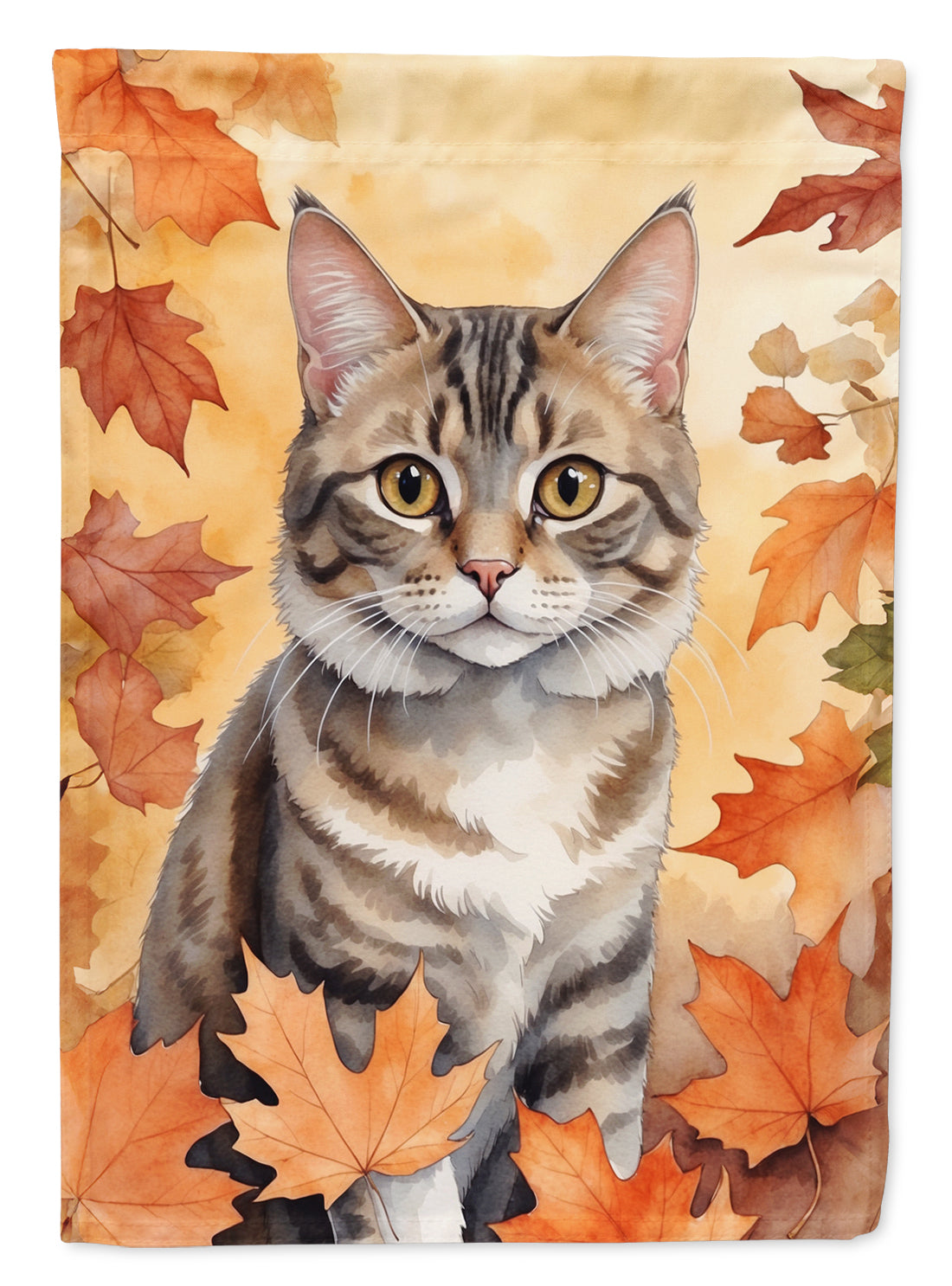 Buy this American Bobtail Cat in Fall Leaves Garden Flag