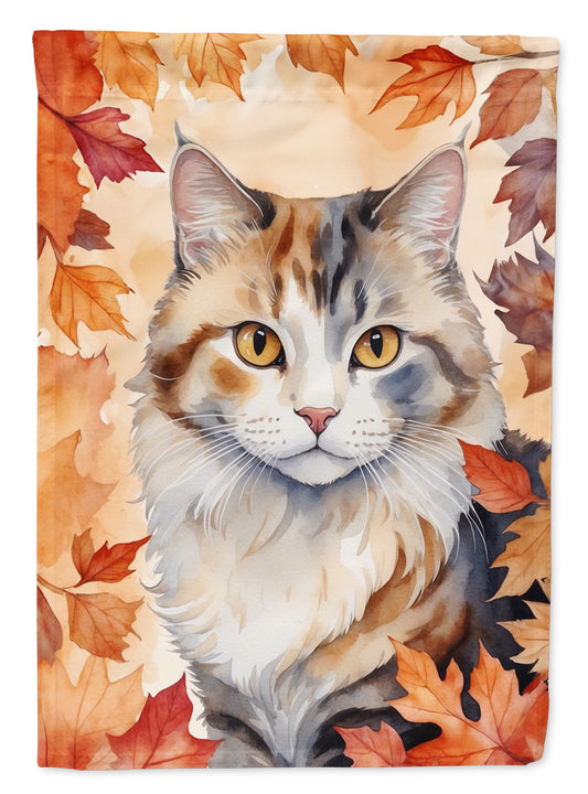 Buy this American Curl Cat in Fall Leaves House Flag
