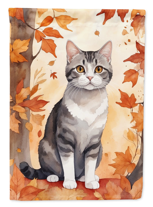 Buy this American Wirehair Cat in Fall Leaves House Flag