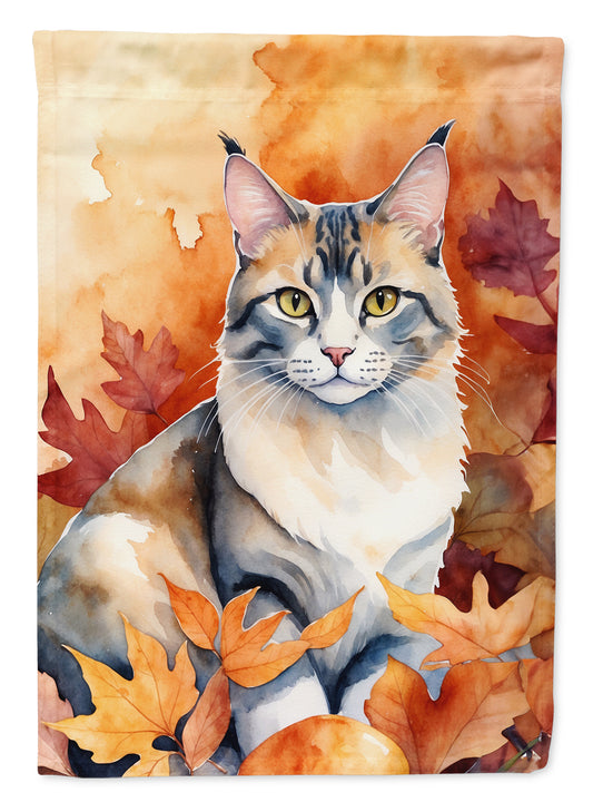 Buy this Aphrodite Giant Cat in Fall Leaves Garden Flag