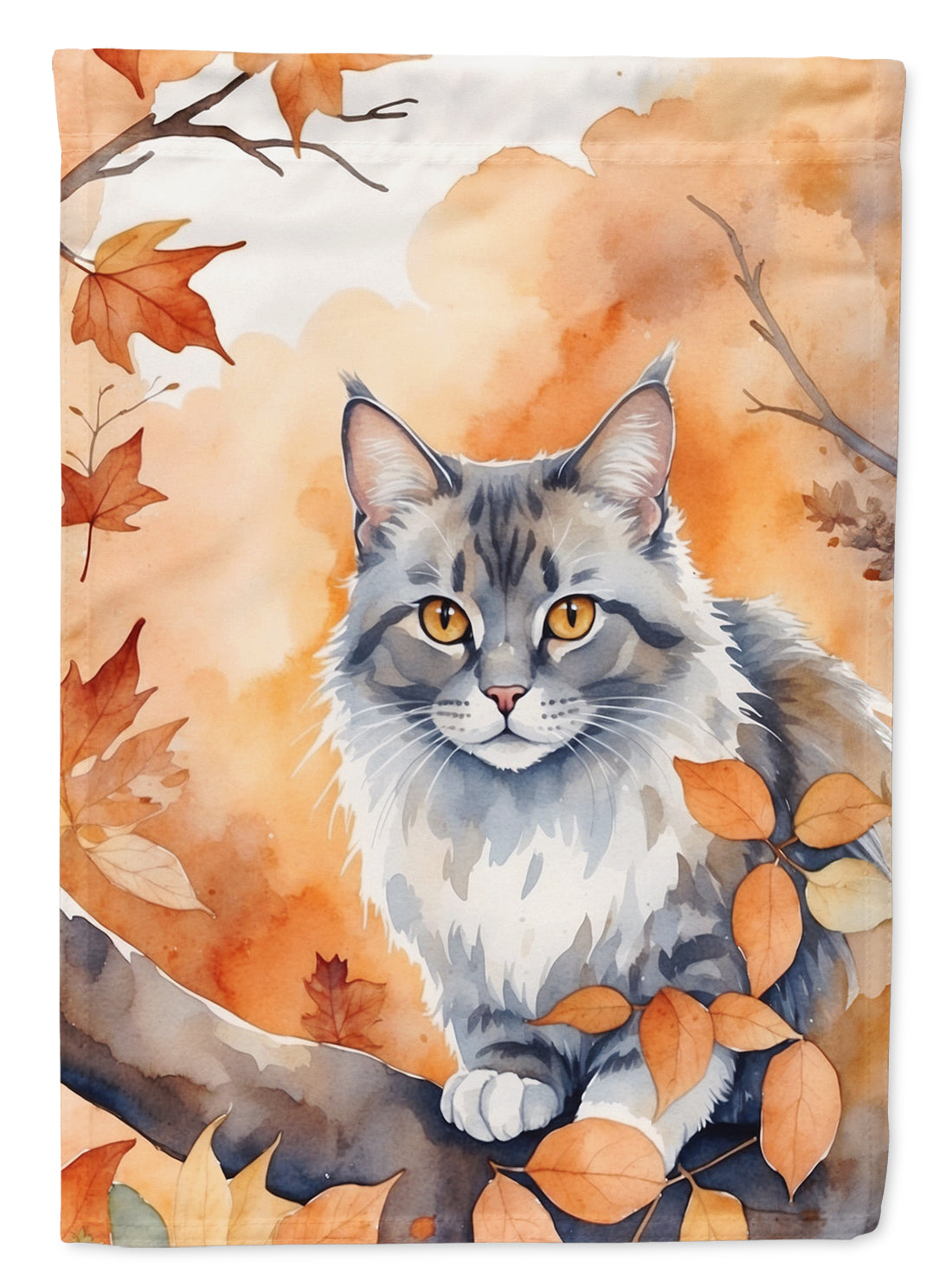 Buy this Australian Mist Cat in Fall Leaves Garden Flag