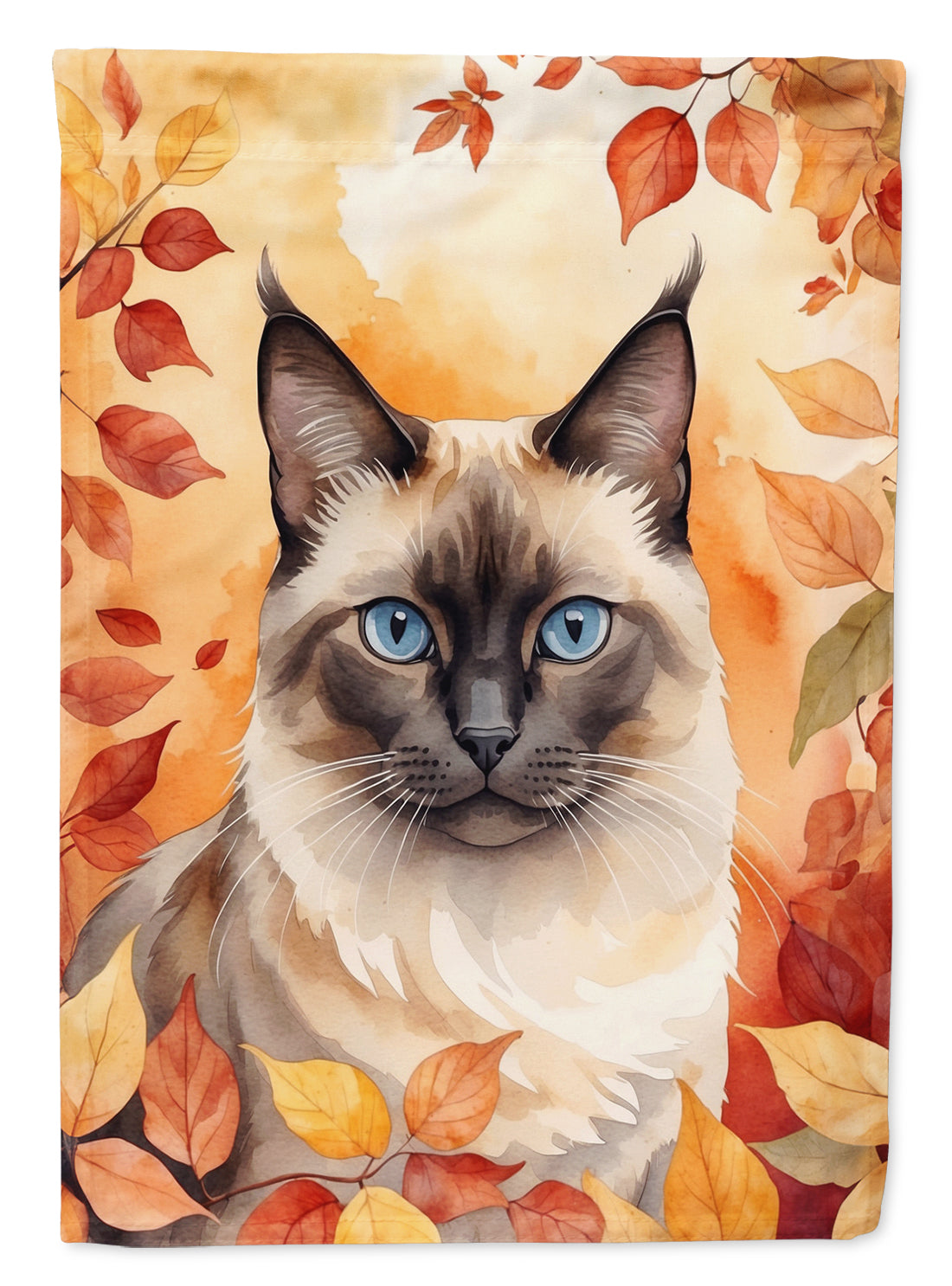 Buy this Birman Cat in Fall Leaves House Flag