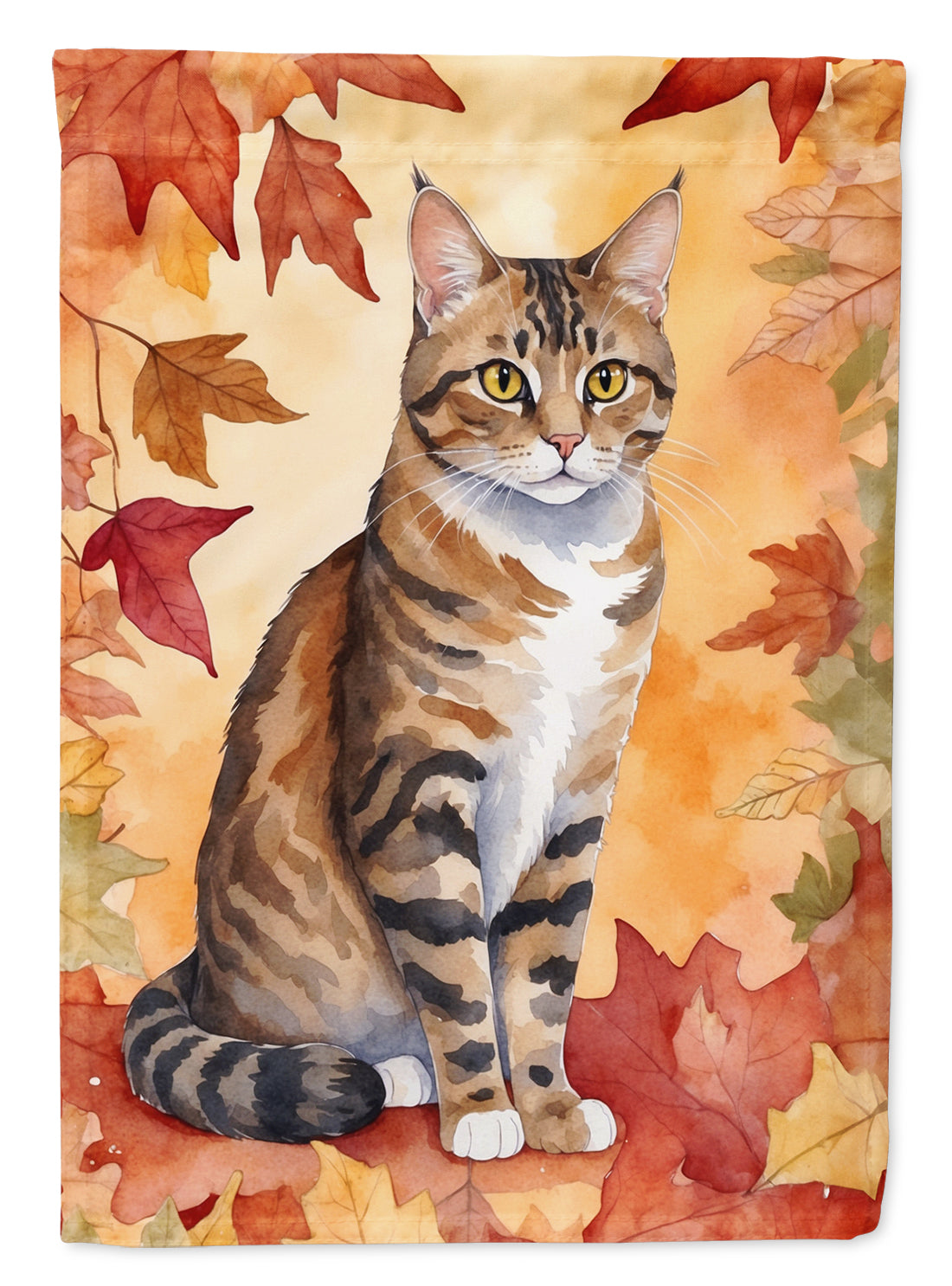 Buy this California Spangled Cat in Fall Leaves House Flag