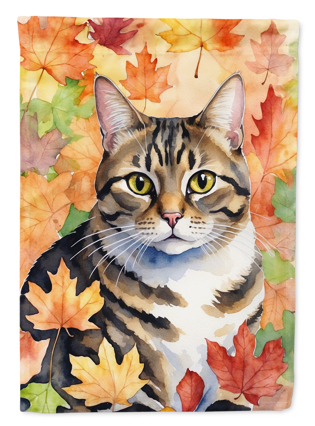 Buy this California Spangled Cat in Fall Leaves Garden Flag