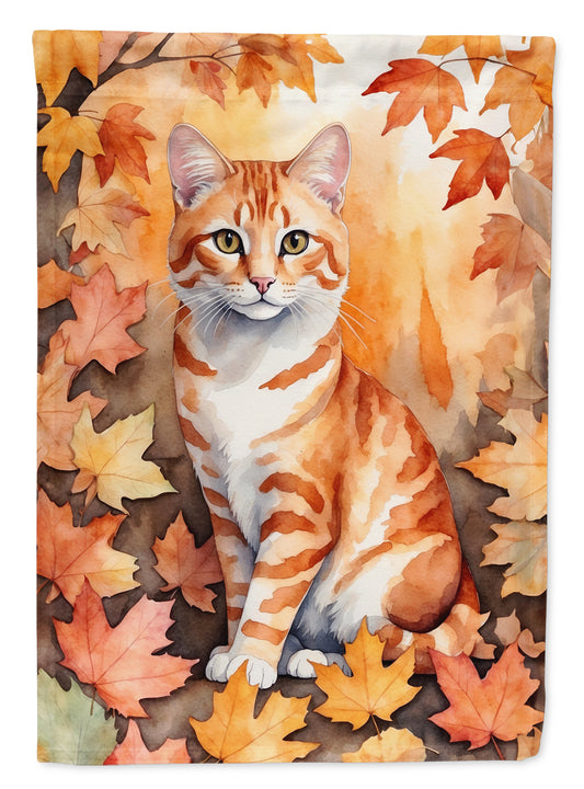 Buy this Cheetoh Cat in Fall Leaves House Flag