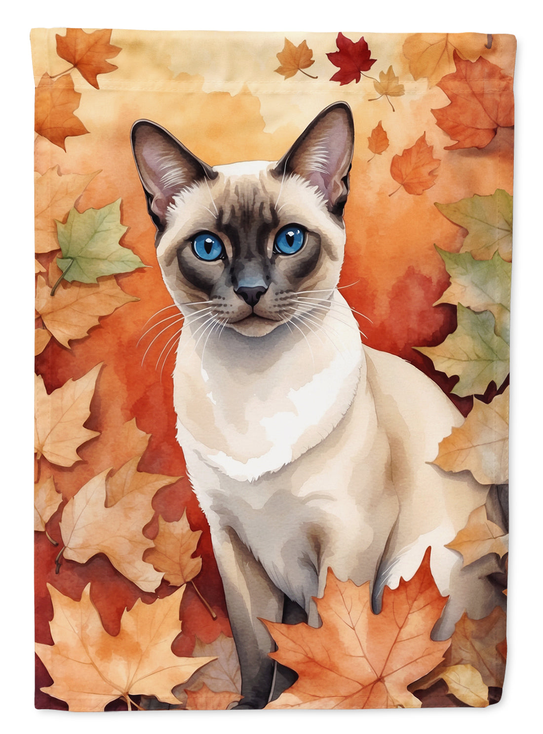 Buy this Colorpoint Shorthair Cat in Fall Leaves House Flag