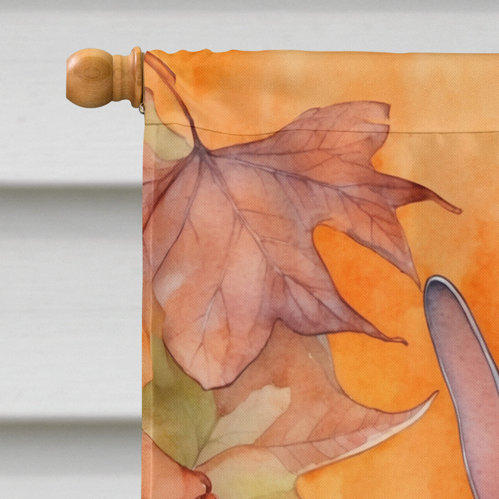 Donskoy Don Sphynx Cat in Fall Leaves House Flag