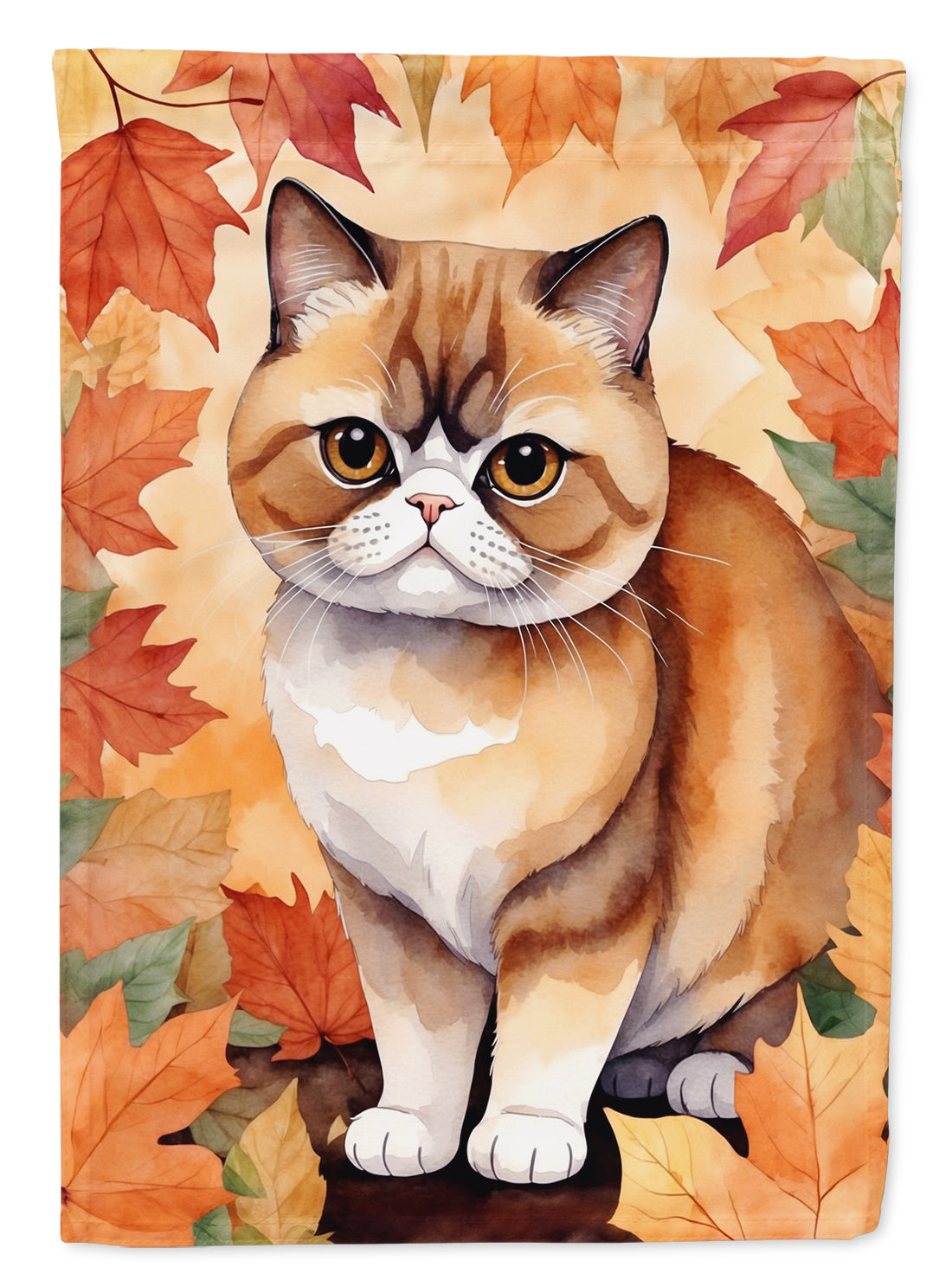 Buy this Exotic Shorthair Cat in Fall Leaves Garden Flag