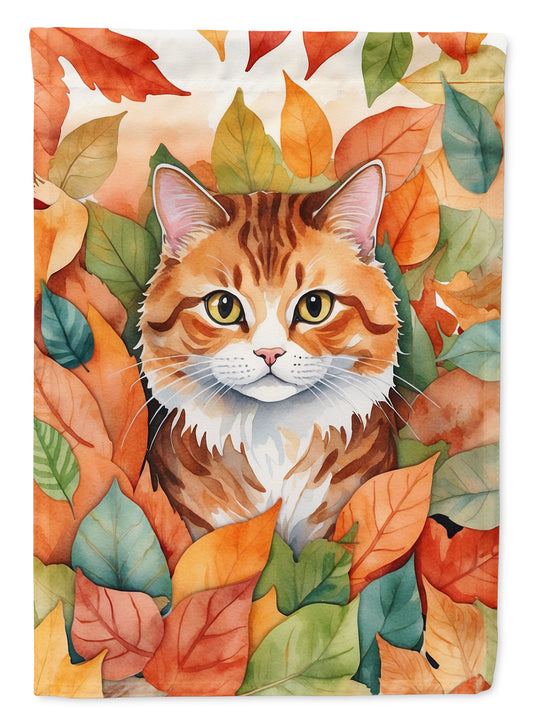Buy this Foldex Exotic Fold Cat in Fall Leaves Garden Flag