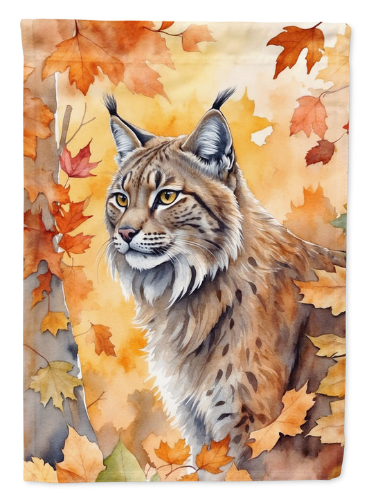 Buy this Highlander Lynx Cat in Fall Leaves House Flag