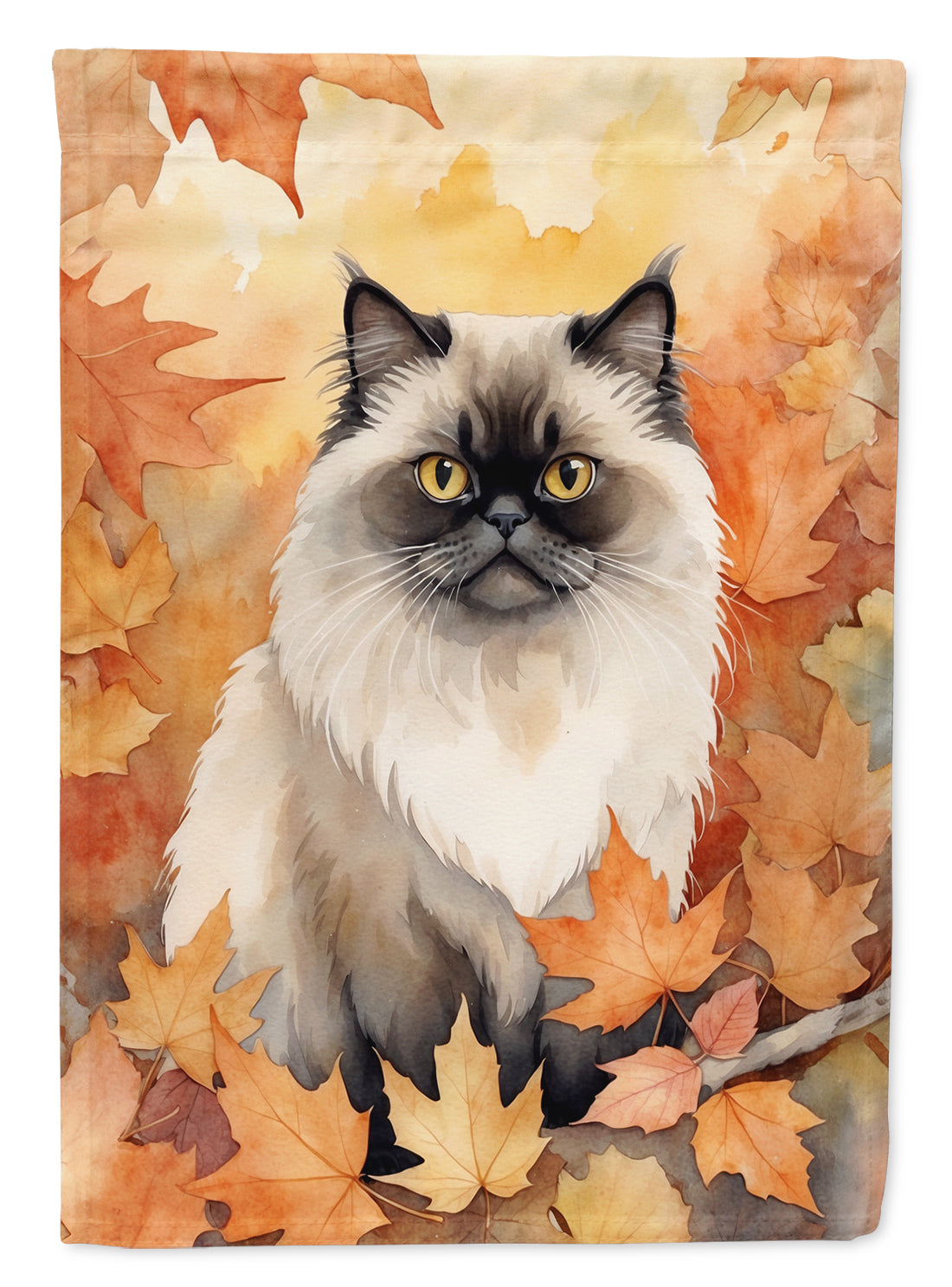 Buy this Himalayan Cat in Fall Leaves House Flag