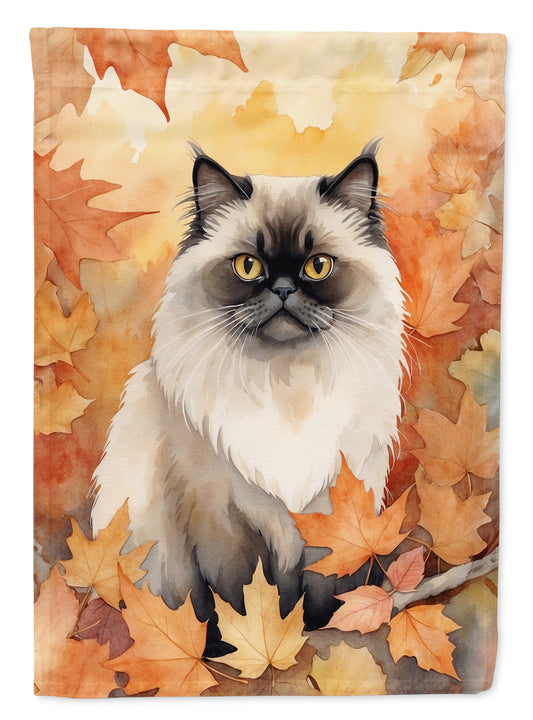 Buy this Himalayan Cat in Fall Leaves Garden Flag