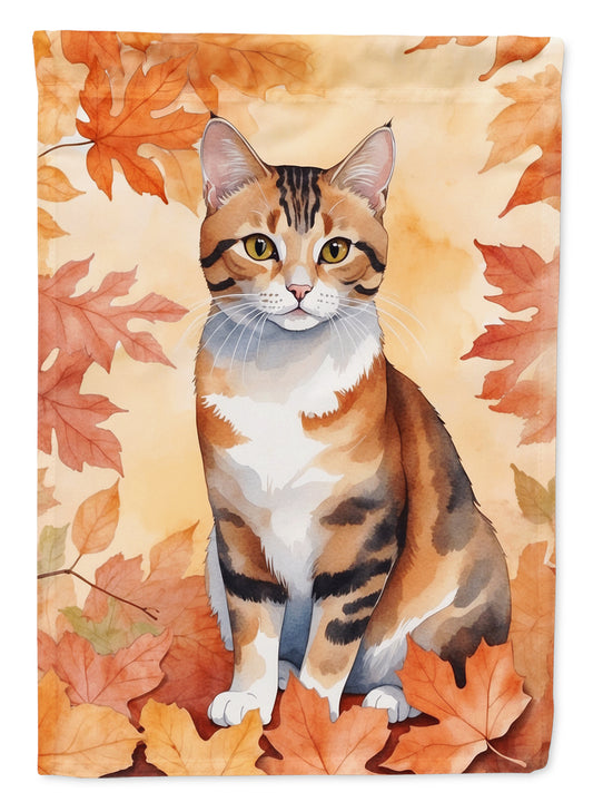 Buy this Korean Bobtail Cat in Fall Leaves House Flag