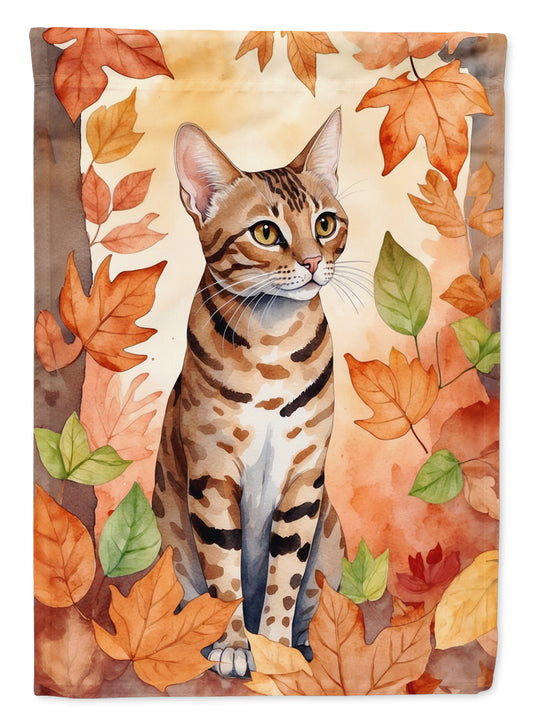 Buy this Ocicat Cat in Fall Leaves House Flag