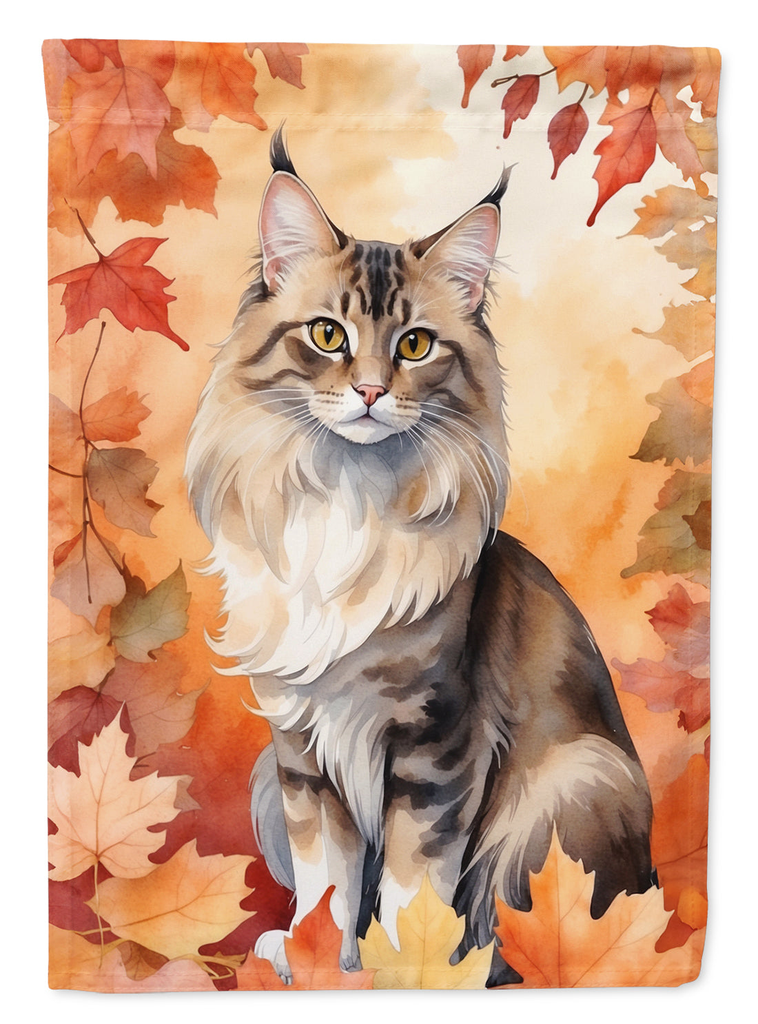 Buy this Oriental Longhair Cat in Fall Leaves Garden Flag