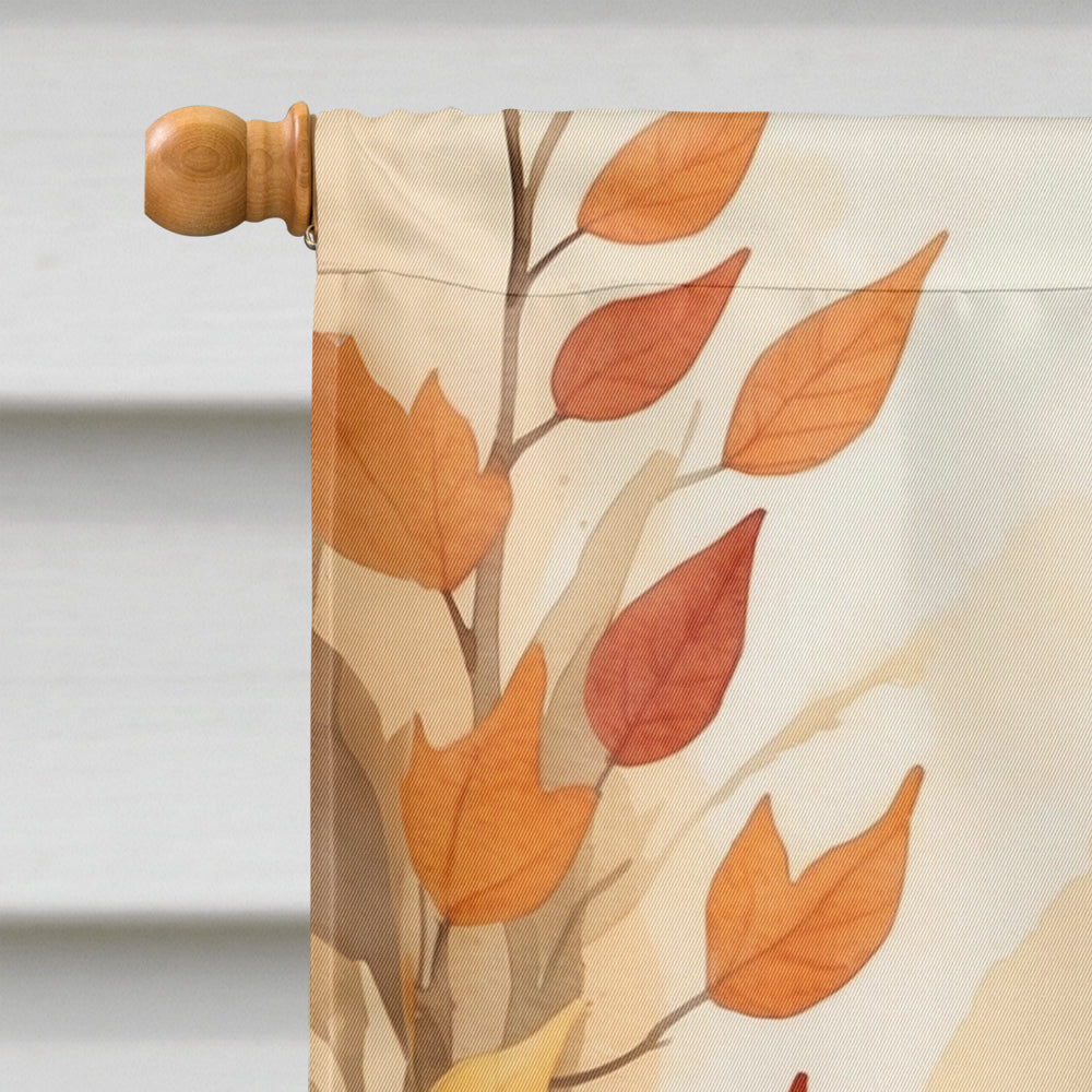 Owyhee Bob Cat in Fall Leaves House Flag