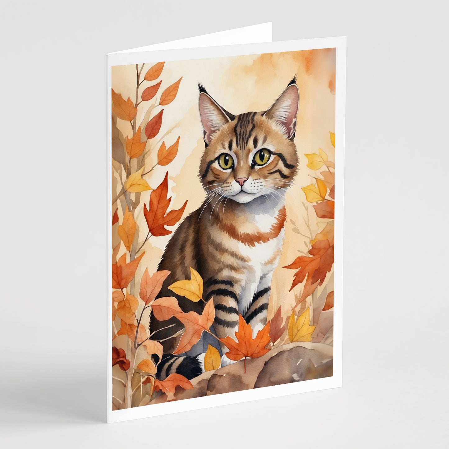 Buy this Owyhee Bob Cat in Fall Leaves Greeting Cards Pack of 8