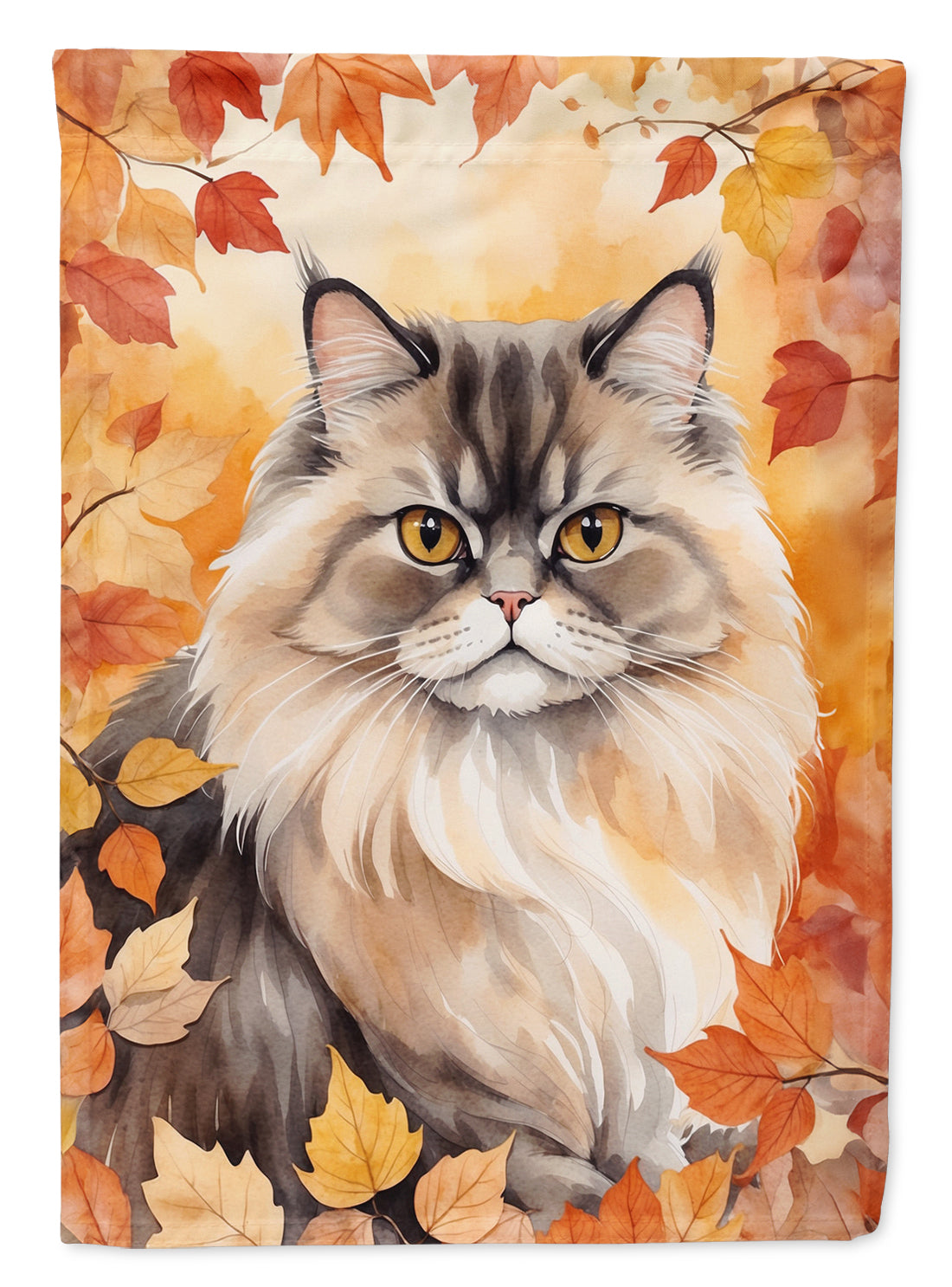 Buy this Persian Cat in Fall Leaves House Flag