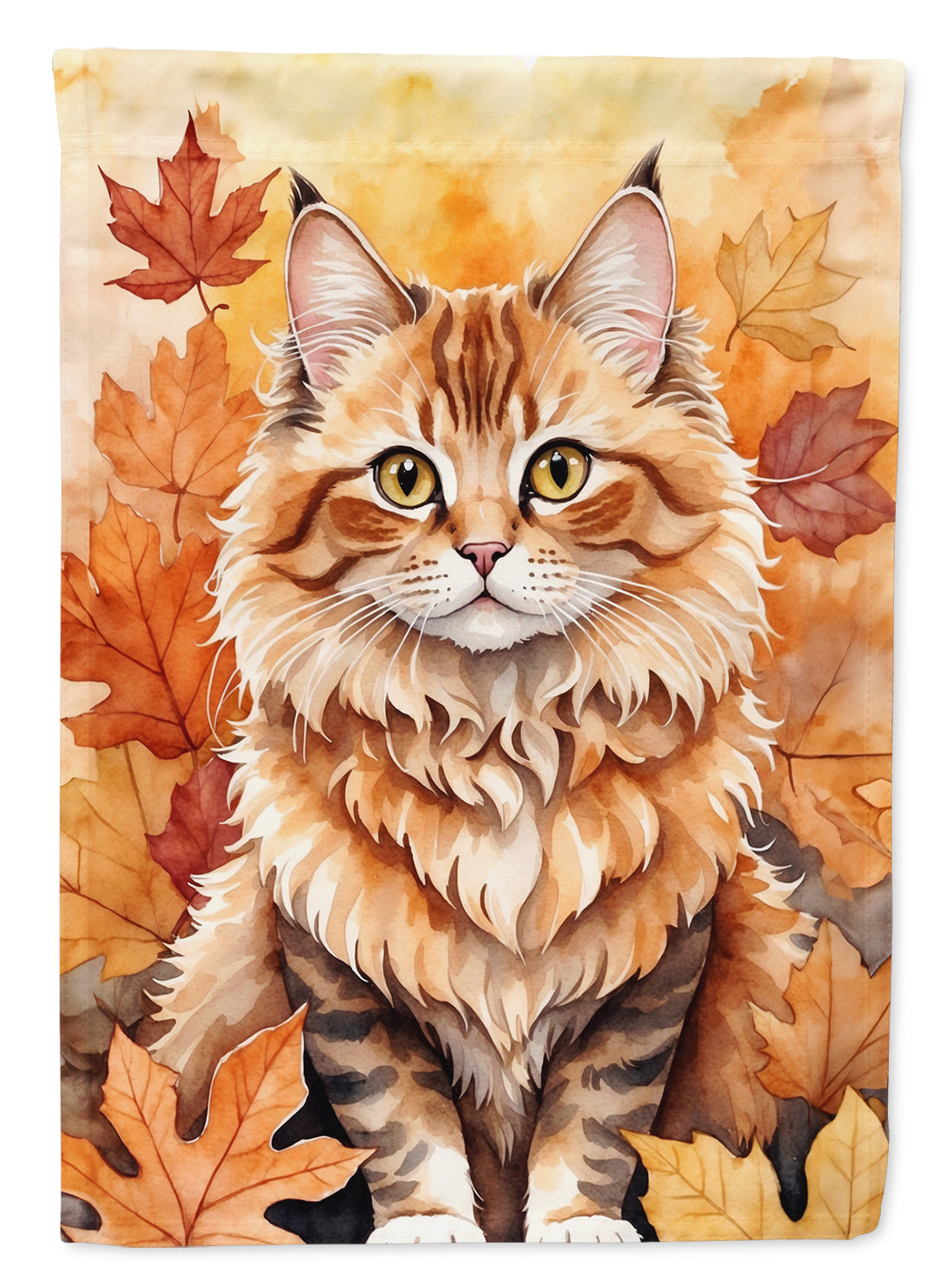 Buy this Skookum Cat in Fall Leaves House Flag
