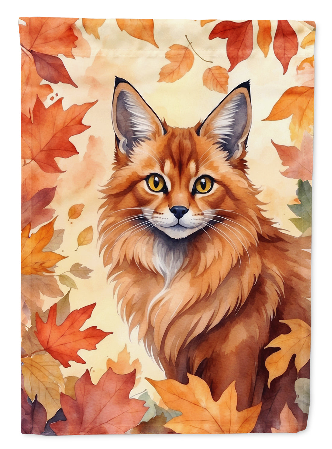 Buy this Somali Cat in Fall Leaves Garden Flag