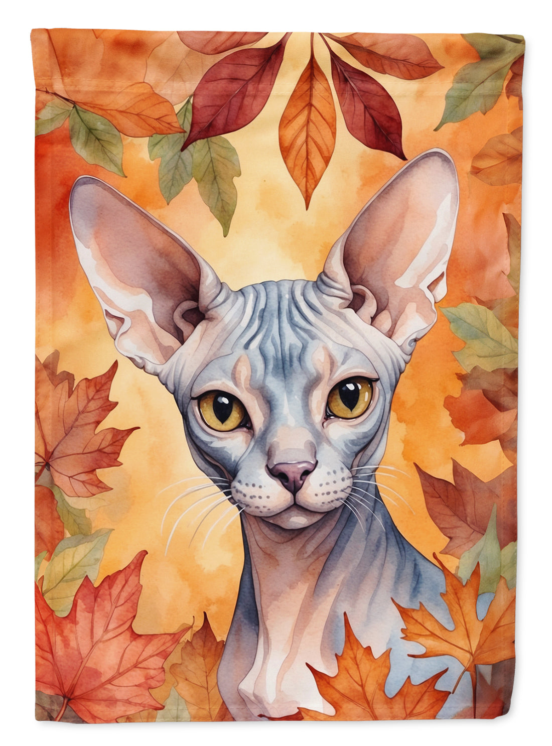 Buy this Sphynx Cat in Fall Leaves Garden Flag