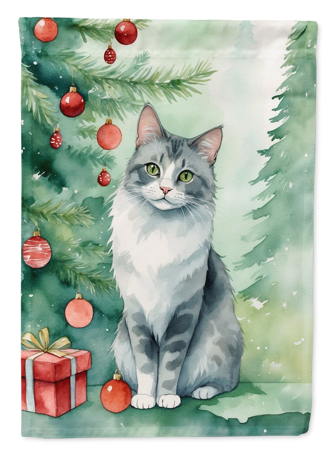 Buy this Australian Mist Cat By the Christmas Tree Garden Flag