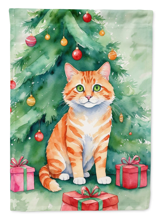 Buy this Cheetoh Cat By the Christmas Tree Garden Flag