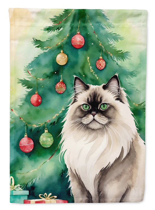 Buy this Colorpoint Longhair Cat By the Christmas Tree House Flag