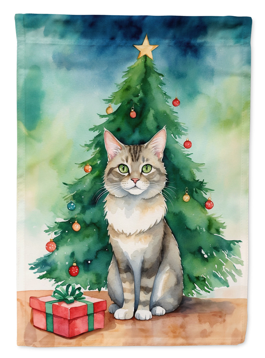 Buy this Dwelf Cat By the Christmas Tree Garden Flag
