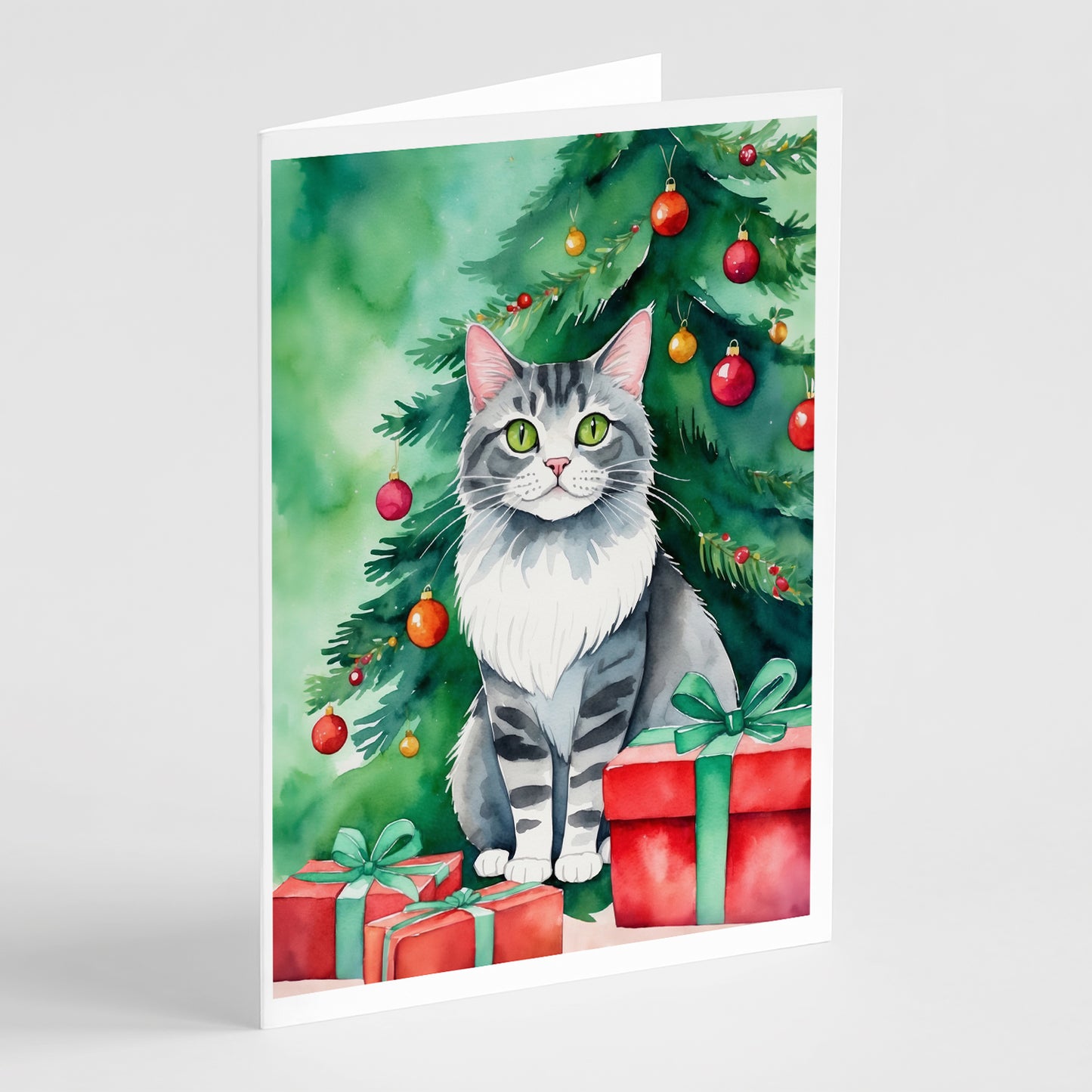 Buy this Foldex Exotic Fold Cat By the Christmas Tree Greeting Cards Pack of 8