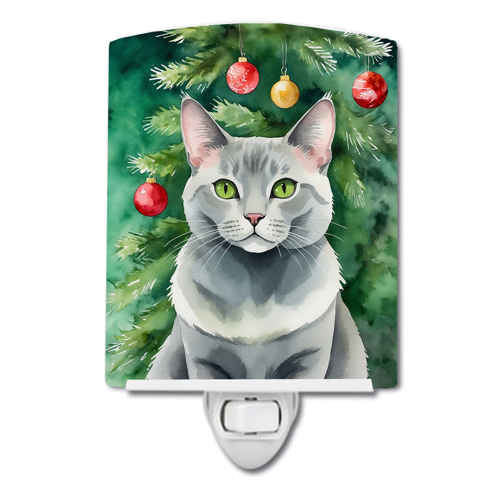 Buy this Korat Cat By the Christmas Tree Ceramic Night Light