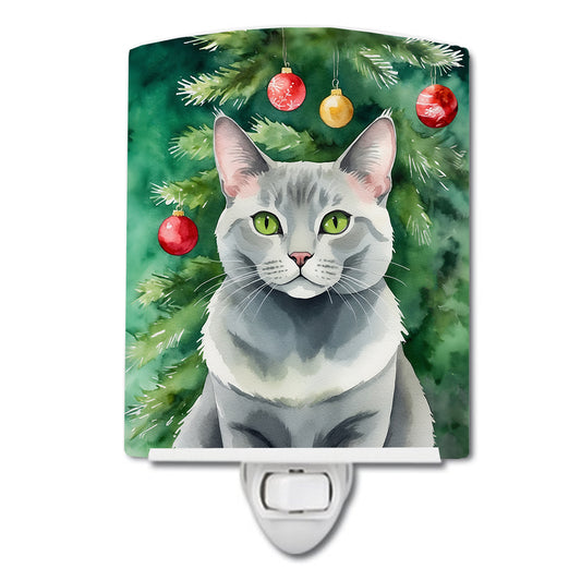 Buy this Korat Cat By the Christmas Tree Ceramic Night Light