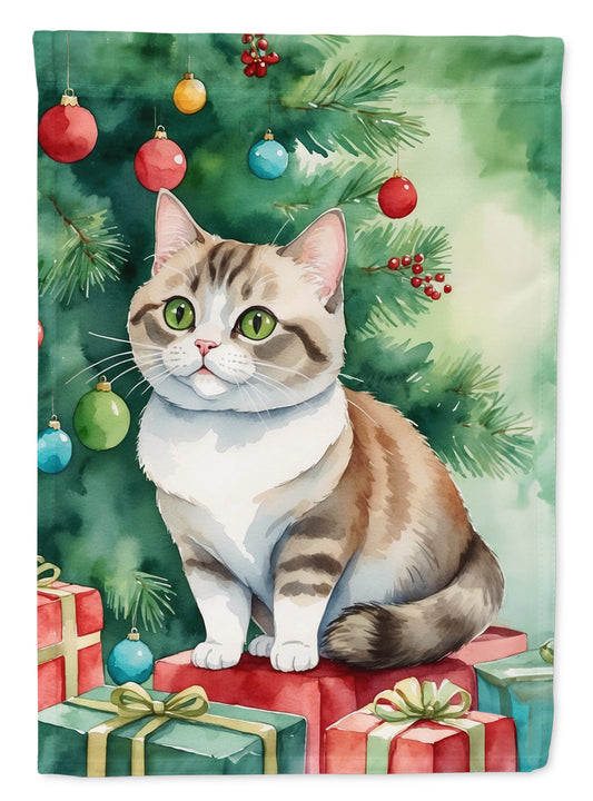 Buy this Munchkin Cat By the Christmas Tree Garden Flag