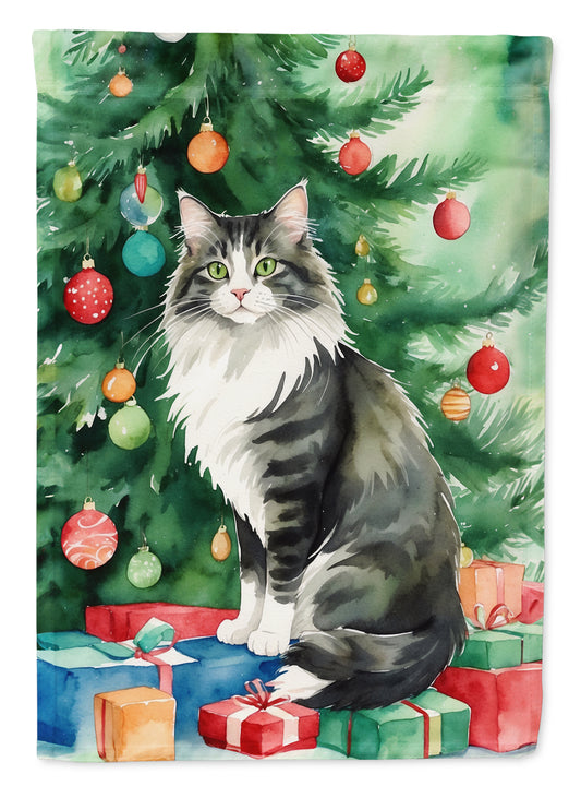 Buy this Norwegian Forest Cat By the Christmas Tree House Flag