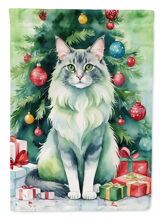 Buy this Oriental Longhair Cat By the Christmas Tree House Flag