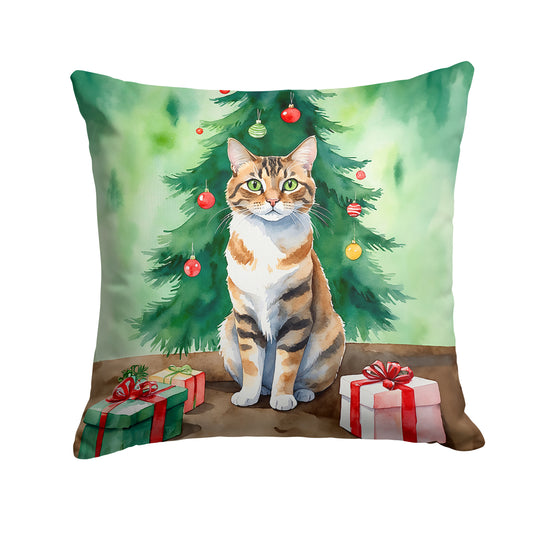 Buy this Owyhee Bob Cat By the Christmas Tree Throw Pillow