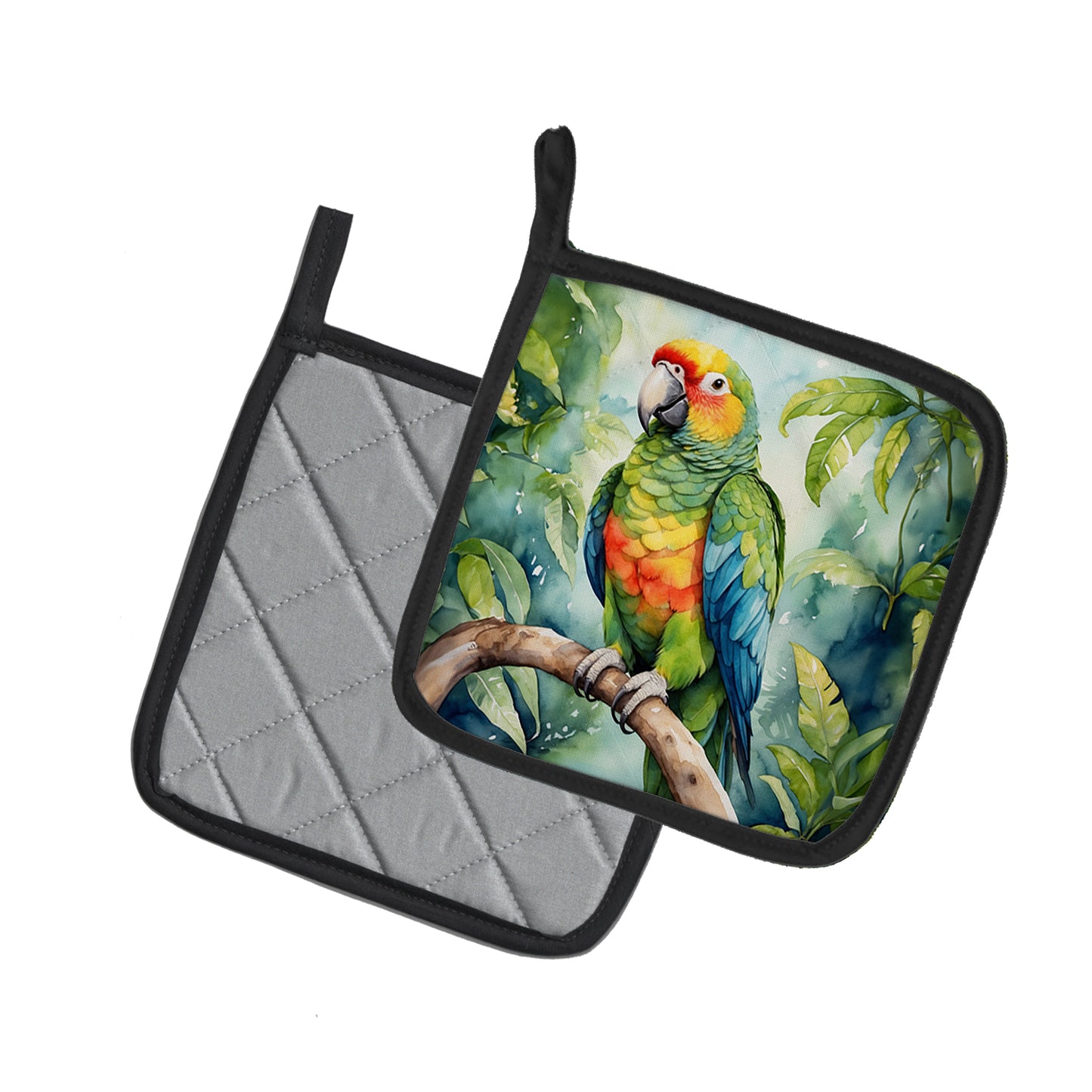 Amazon Parrot Pair of Pot Holders