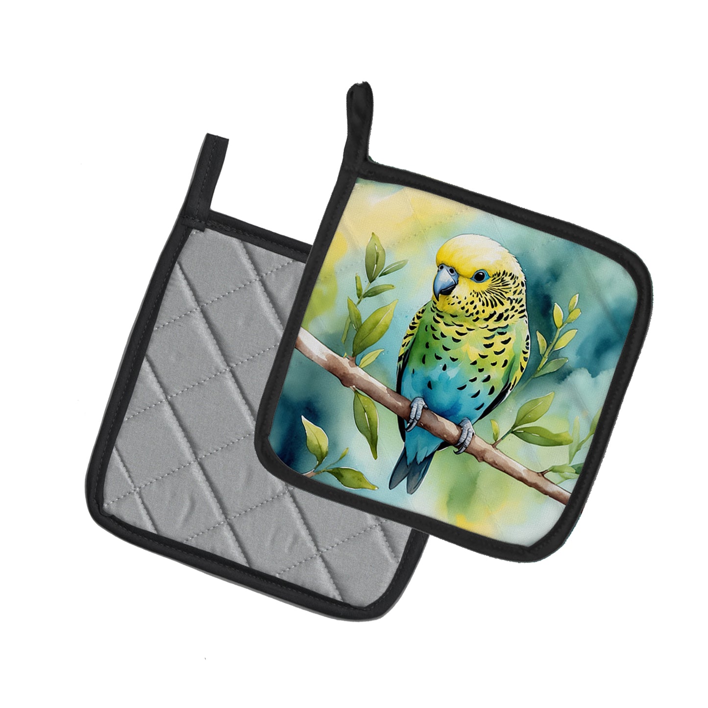 Budgerigar Pair of Pot Holders