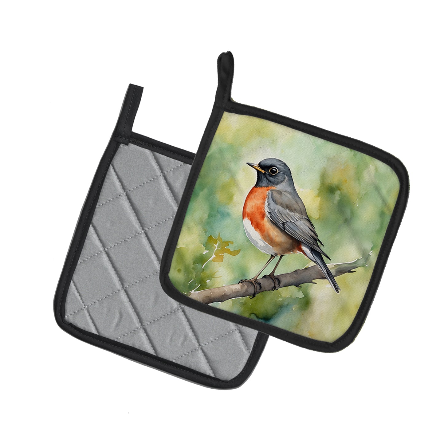 Connecticut American Robin Pair of Pot Holders