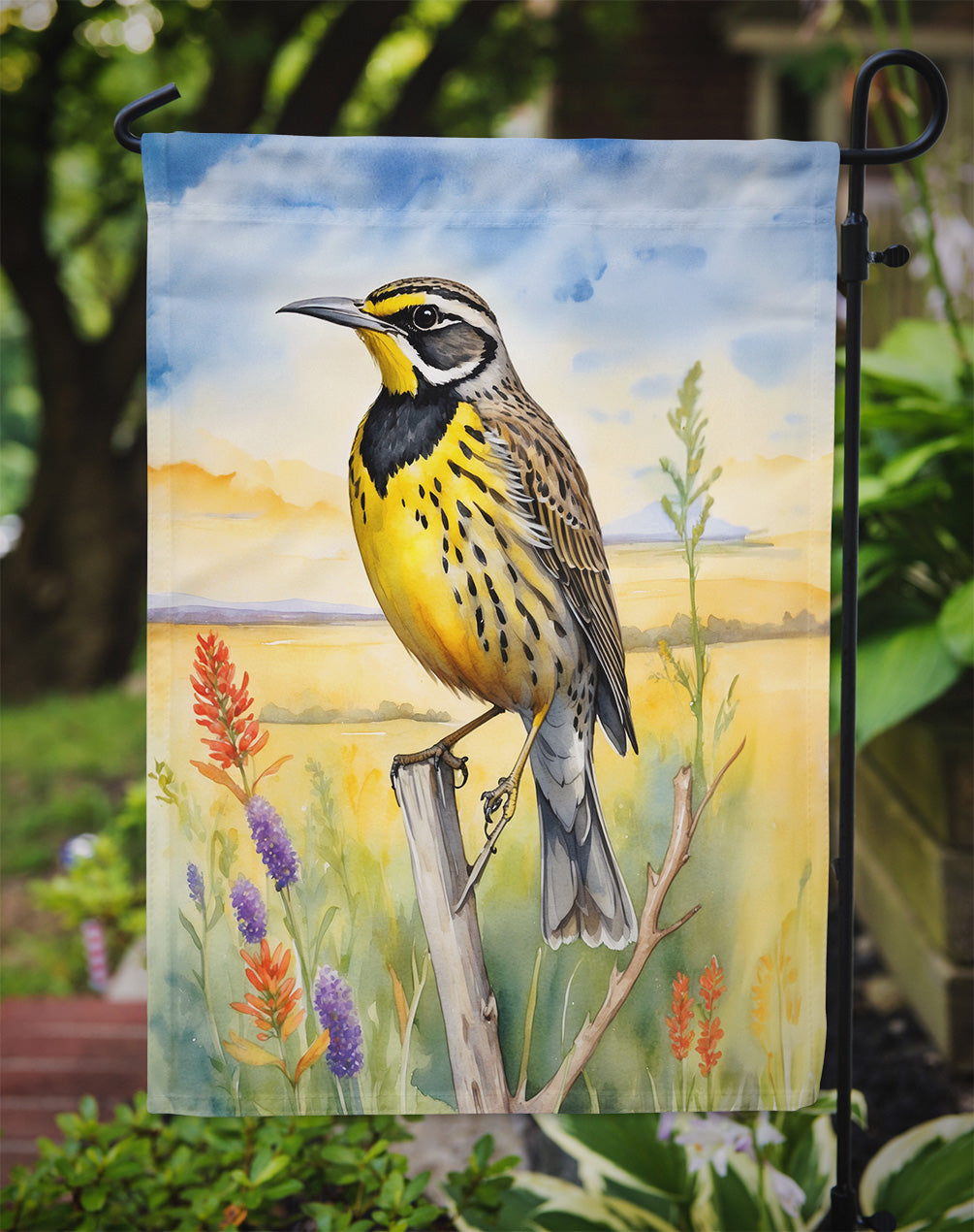 Kansas Western Meadowlark Garden Flag