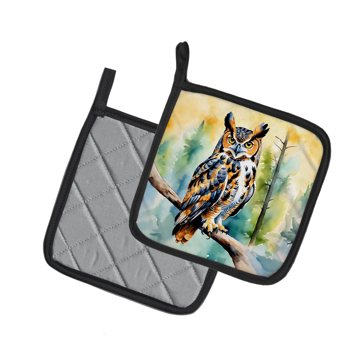Great Horned Owl Pair of Pot Holders
