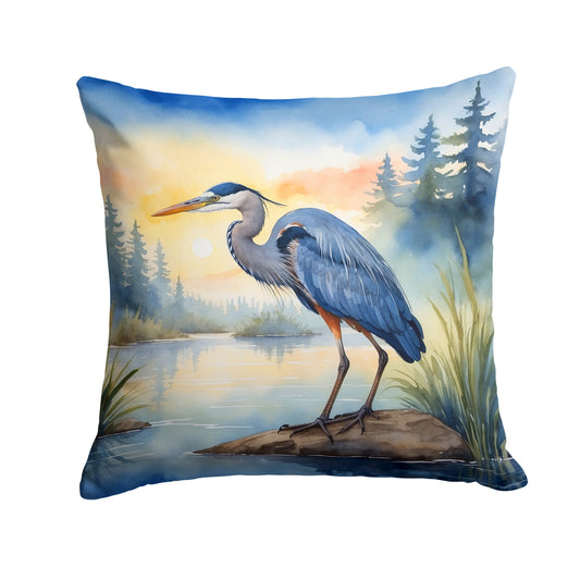 Buy this Blue Heron Emerging as the day fades Throw Pillow