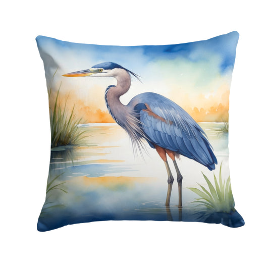 Buy this Blue Heron Emerging as the day fades Throw Pillow