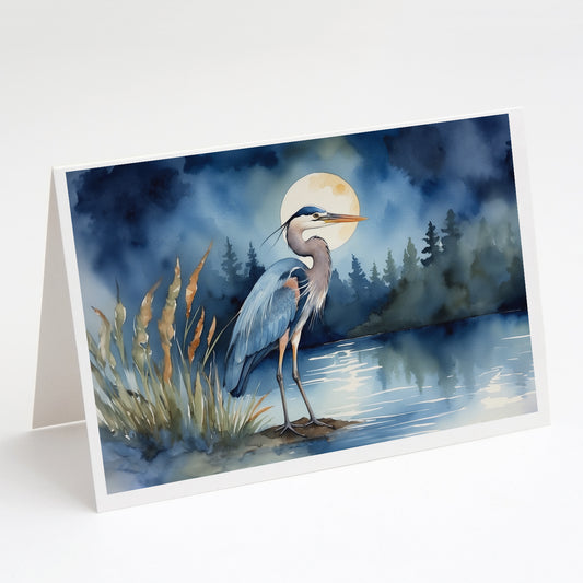 Buy this Blue Heron Under the Moonlight Greeting Cards Pack of 8