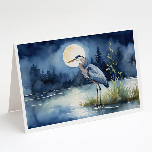 Buy this Blue Heron Under the Moonlight Greeting Cards Pack of 8