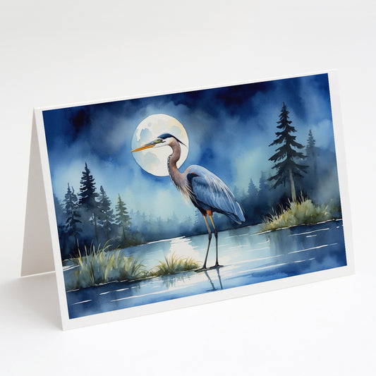 Buy this Blue Heron Under the Moonlight Greeting Cards Pack of 8