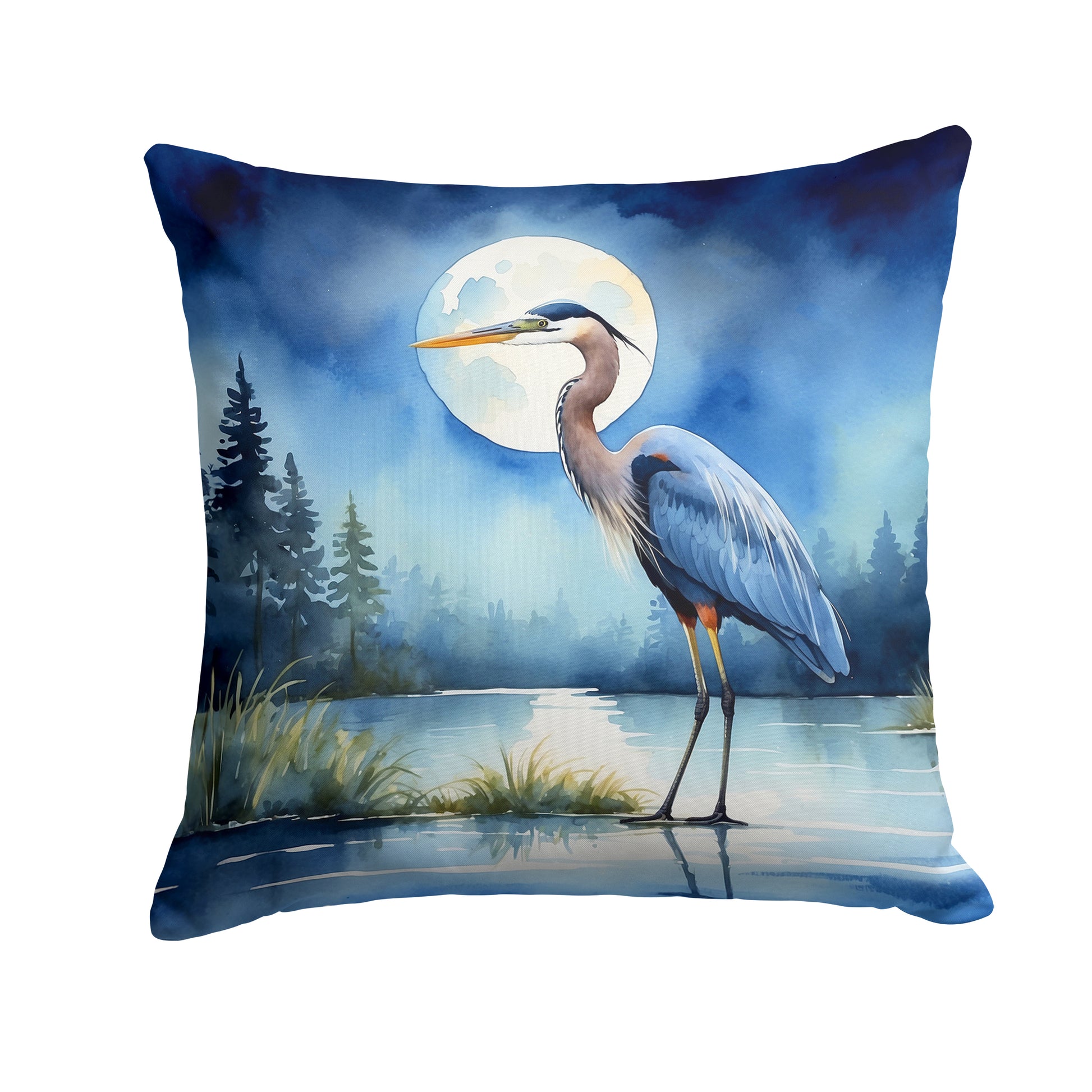 Buy this Blue Heron Under the Moonlight Throw Pillow