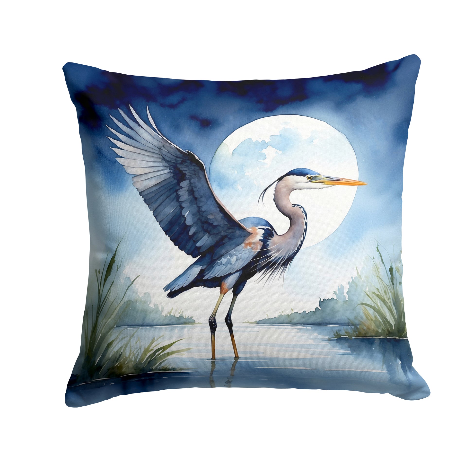 Buy this Blue Heron Under the Moonlight Throw Pillow