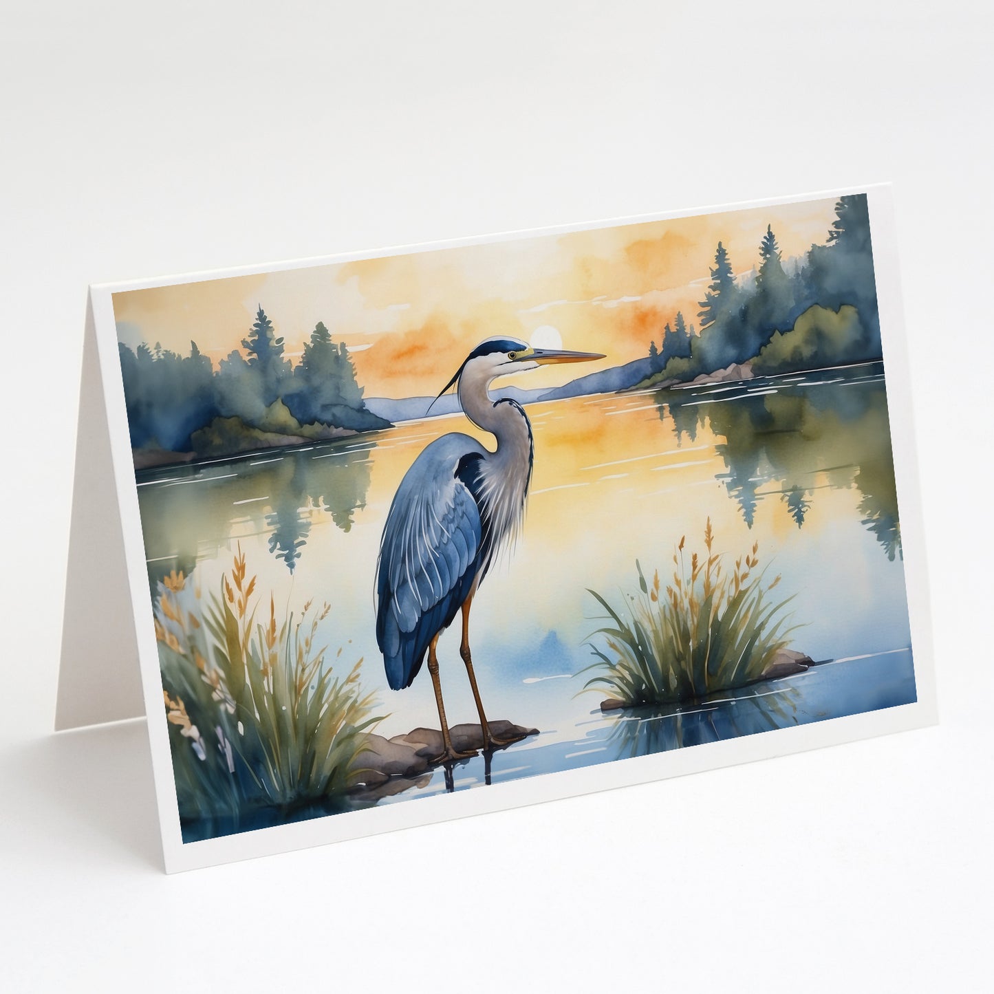 Buy this Blue Heron in the Golden Hour Greeting Cards Pack of 8